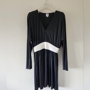 HALSTON HERITAGE | Deep V Sequin Belt Cocktail Dress Sz 4